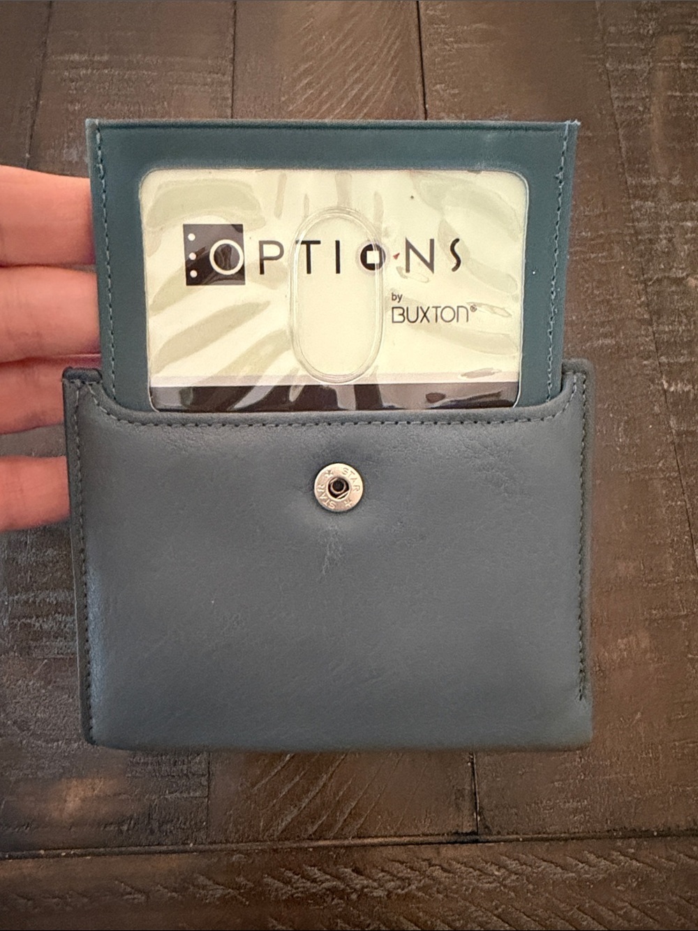 Buxton Options Pale Blue Leather Snap Wallet - Picture 4 of 10